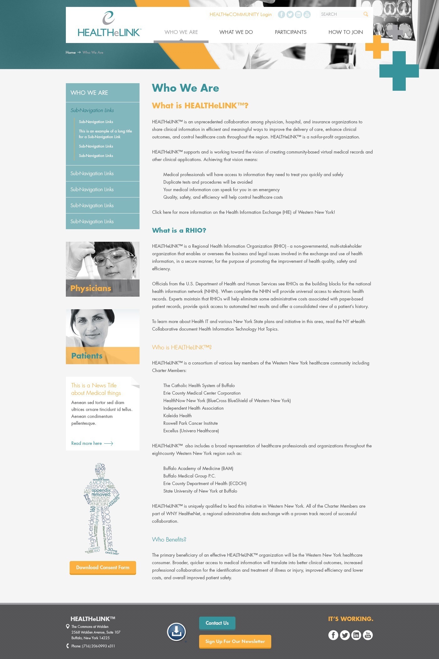 WNY HEALTHeLINK Internal Page