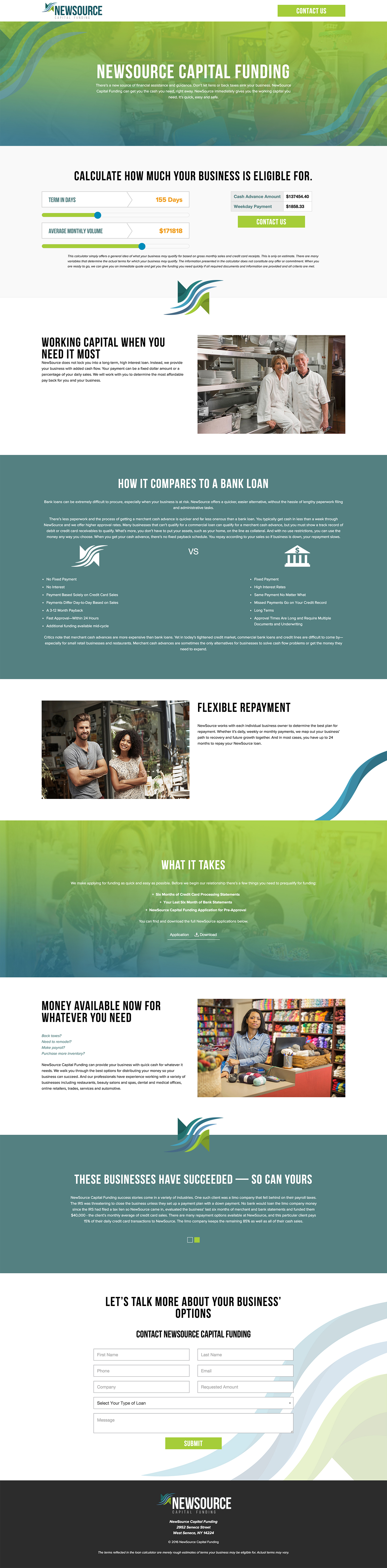 NewSource Capital Funding Homepage