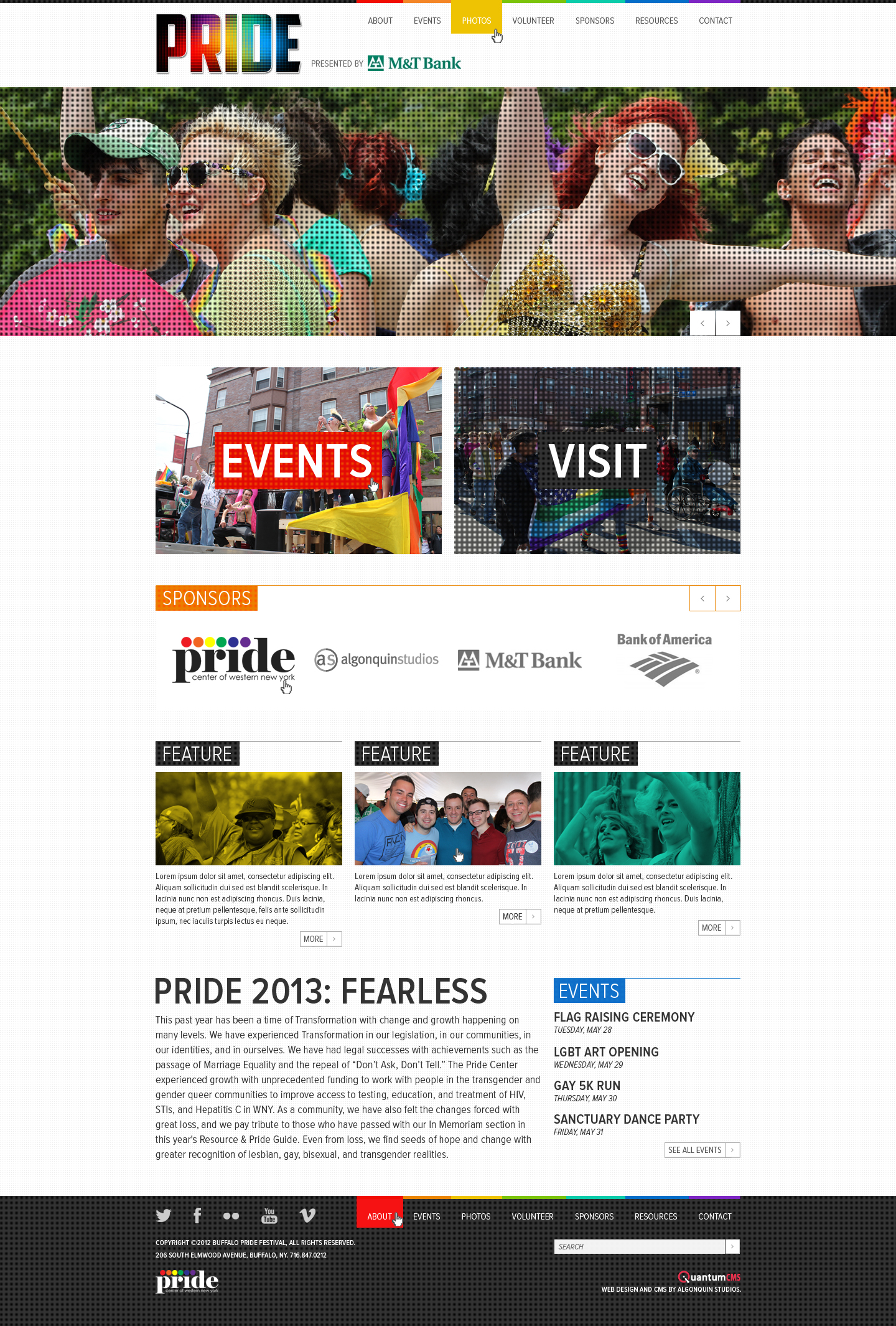 Buffalo PRIDE Festival Website Concept